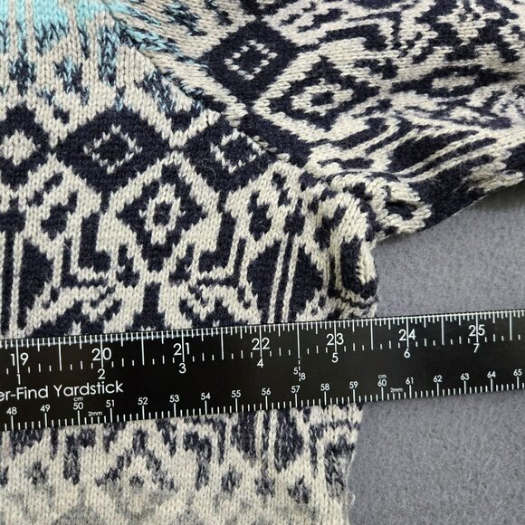 Talbots Women Petite 2XP Blue Gray Fair Isle Pullover Knit Sweater - Picture 8 of 9